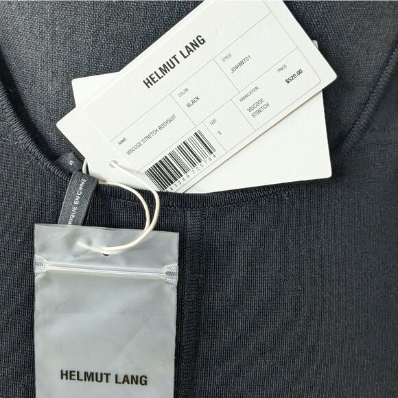 Helmut Lang Black Long Sleeve Open Back Strap Bodysuit NWT - Picture 3 of 6